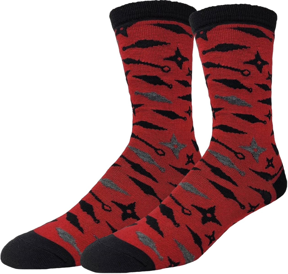 Naruto Shippuden Anti-Village Symbol & Weapons 2-Pack Crew Socks
