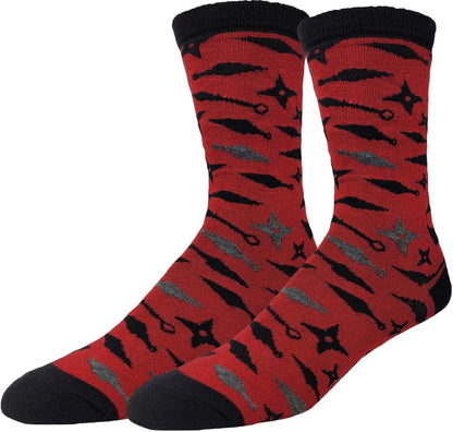 Naruto Shippuden Anti-Village Symbol & Weapons 2-Pack Crew Socks