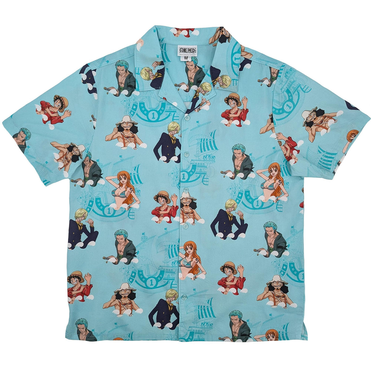 One Piece Straw Hat Crew & Thousand Sunny Camp Collar Button Up