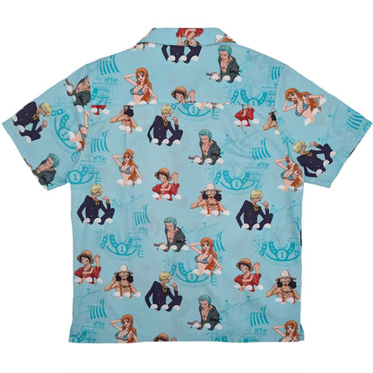 One Piece Straw Hat Crew & Thousand Sunny Camp Collar Button Up