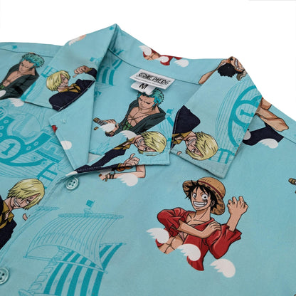 One Piece Straw Hat Crew & Thousand Sunny Camp Collar Button Up