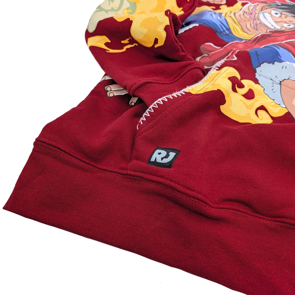 One Piece Luffy & Jolly Roger Embroidered Pullover Hoodie