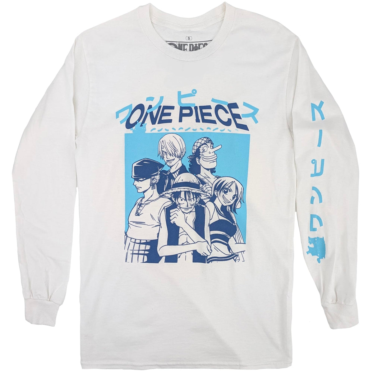 One Piece Straw Hat Crew & Kanji Long Sleeve T-Shirt