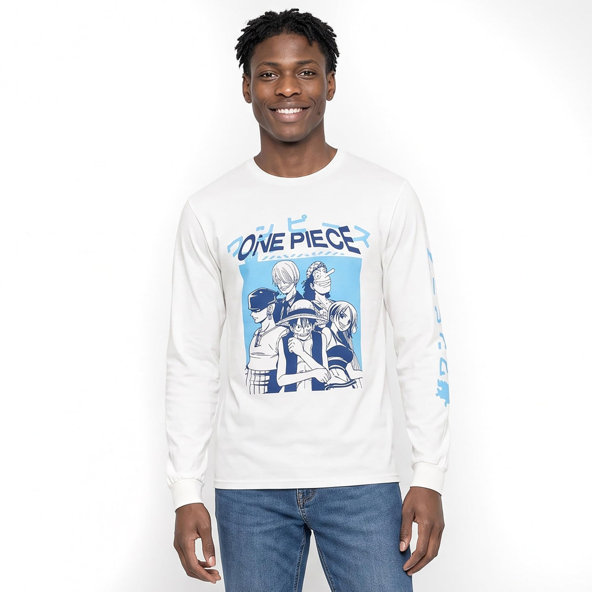One Piece Straw Hat Crew & Kanji Long Sleeve T-Shirt