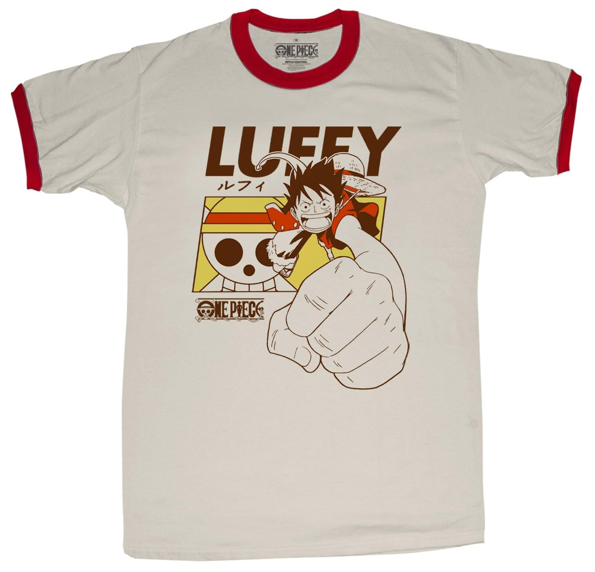 One Piece Monkey D. Luffy Gum-Gum Attack Ringer T-Shirt