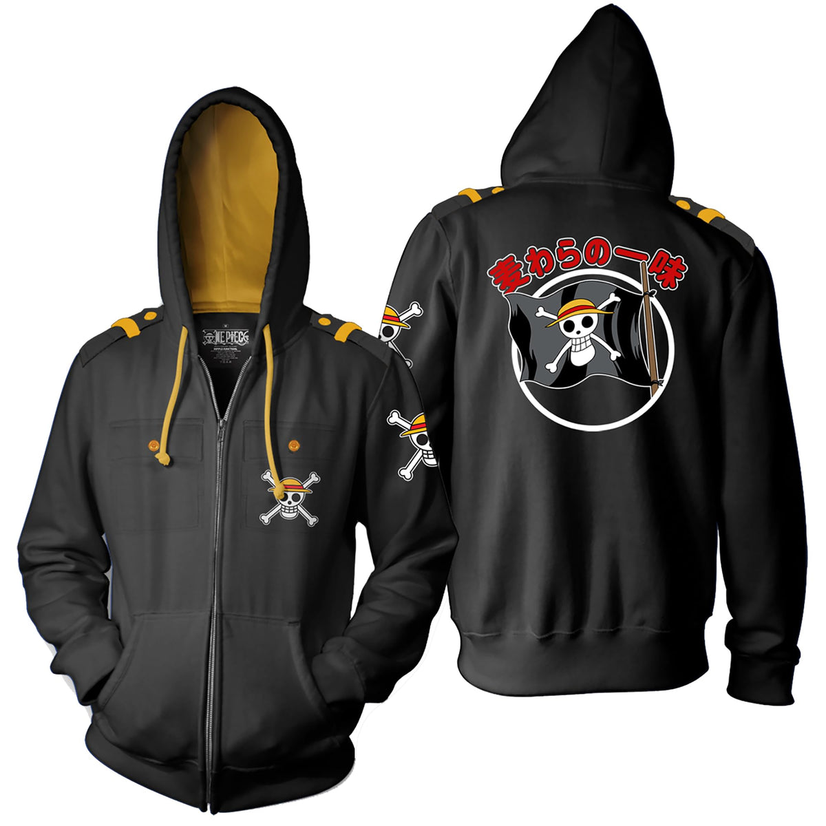 One Piece Straw Hat Crew Military Zip Hoodie