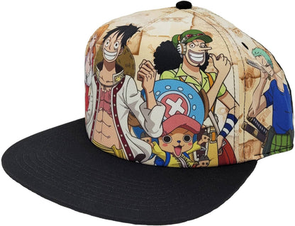 One Piece Straw Hat Crew All-Over Print Snapback Hat