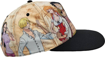 One Piece Straw Hat Crew All-Over Print Snapback Hat