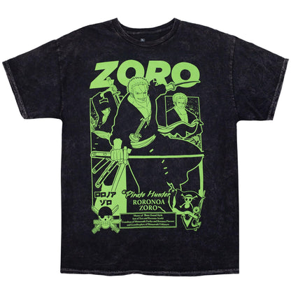 One Piece Zoro Green Panels Mineral Wash T-Shirt