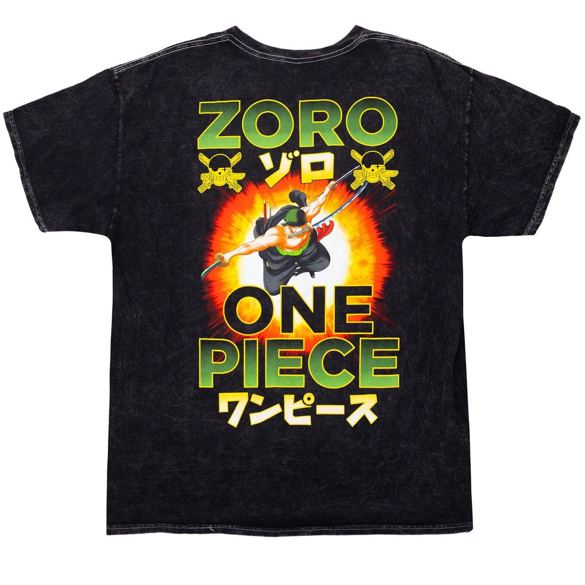 One Piece Zoro Green Panels Mineral Wash T-Shirt