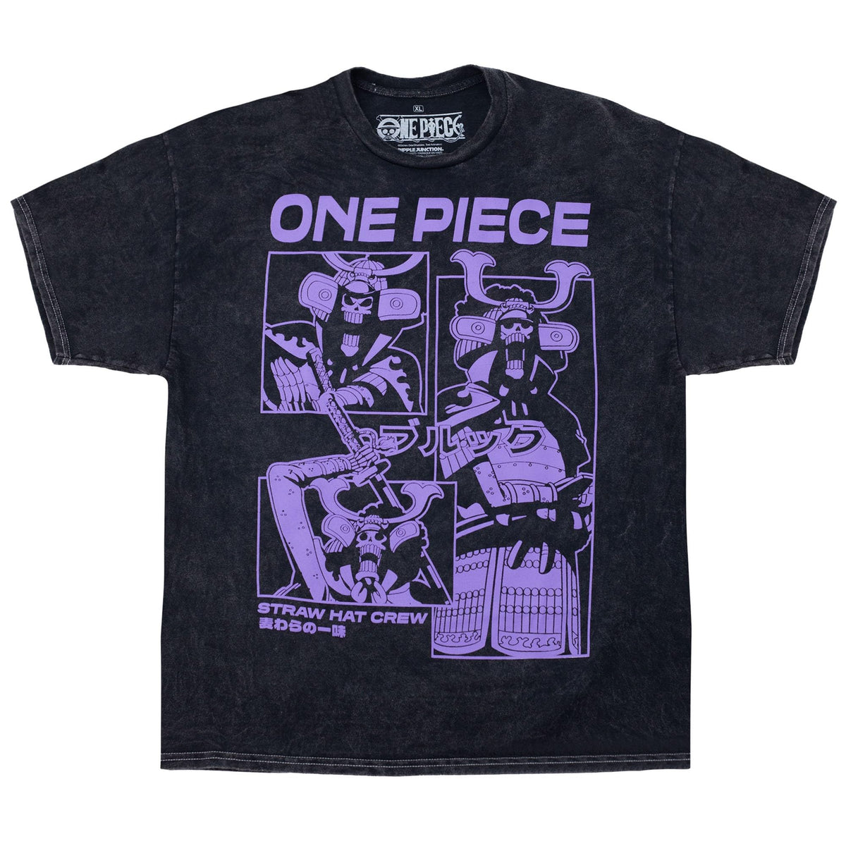 One Piece Brook Purple Panels Mineral Wash T-Shirt