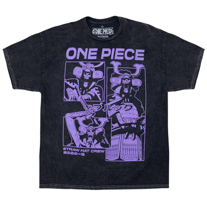 One Piece Brook Purple Panels Mineral Wash T-Shirt