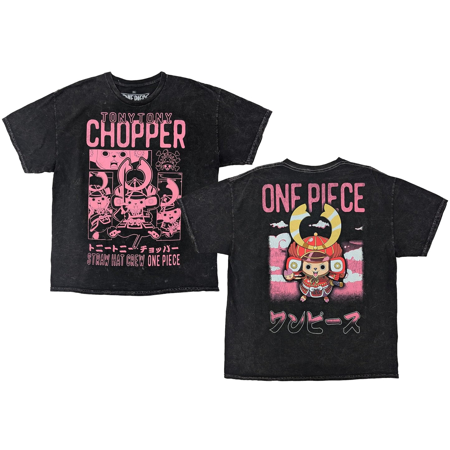 One Piece Chopper Pink Panels Mineral Wash T-Shirt