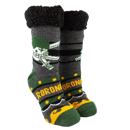 One Piece Zoro Jolly Roger Sherpa Slipper Crew Socks