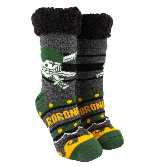 One Piece Zoro Jolly Roger Sherpa Slipper Crew Socks