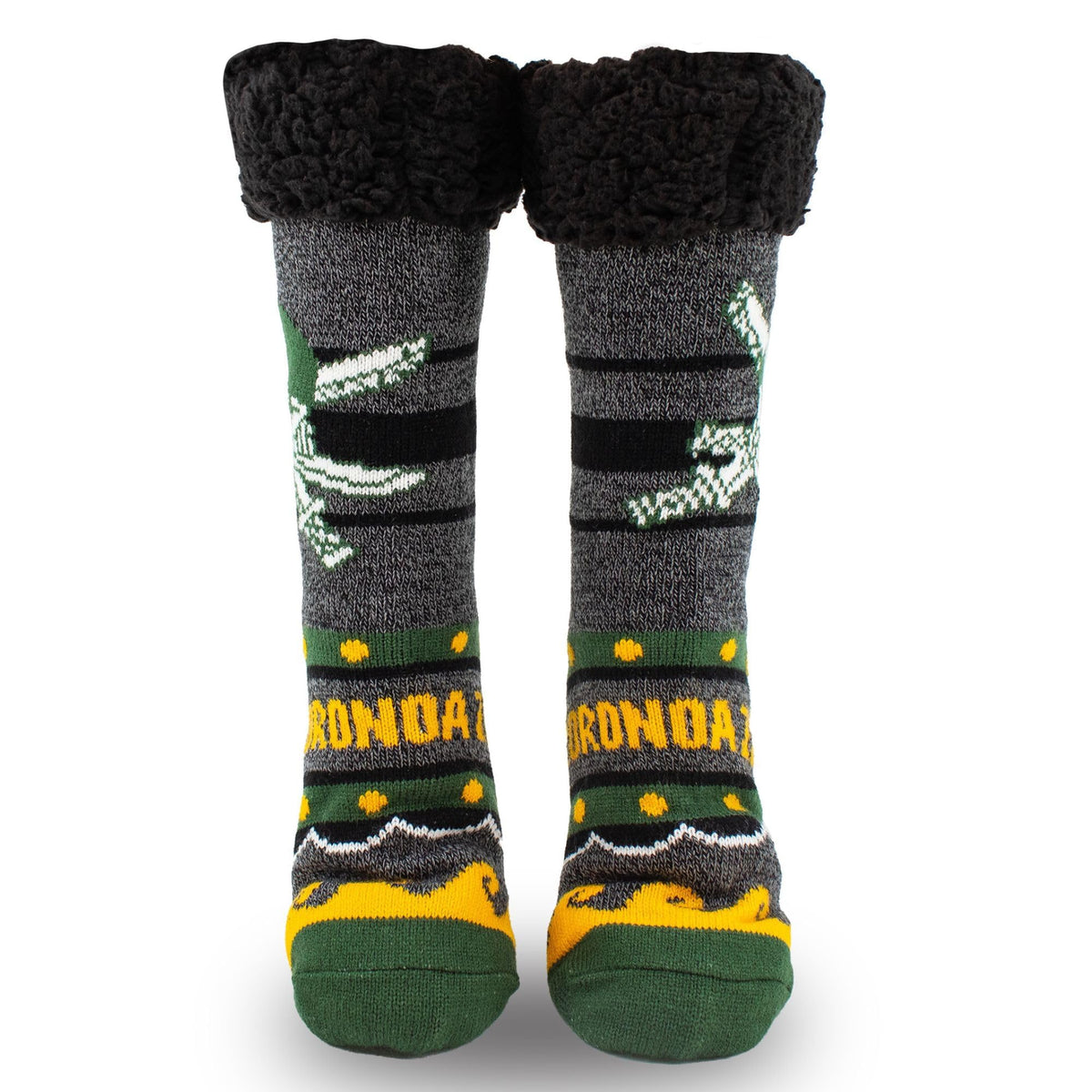 One Piece Zoro Jolly Roger Sherpa Slipper Crew Socks