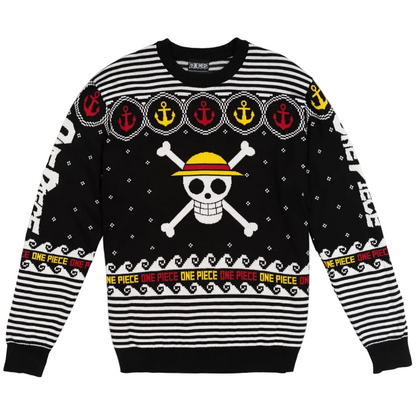 One Piece Straw Hat Pirates Jolly Roger & Logo Sweater