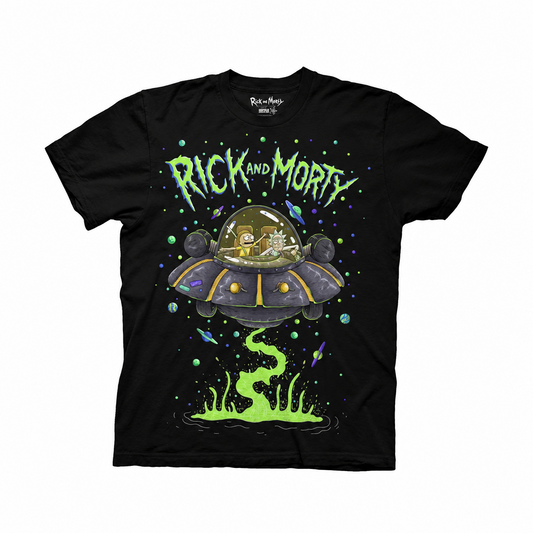 Rick and Morty Space Cruiser & Planets T-Shirt