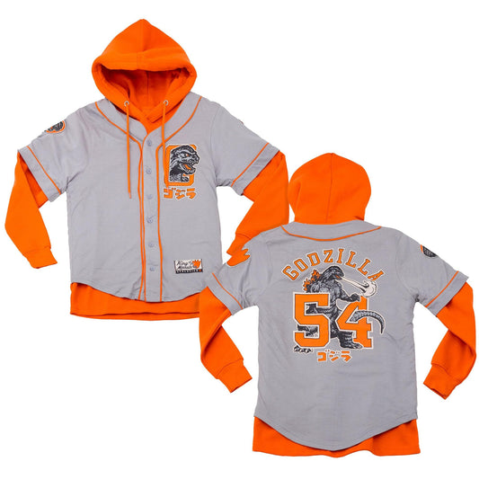 Godzilla King of Monsters Baseball Jersey Hoodie Twofer