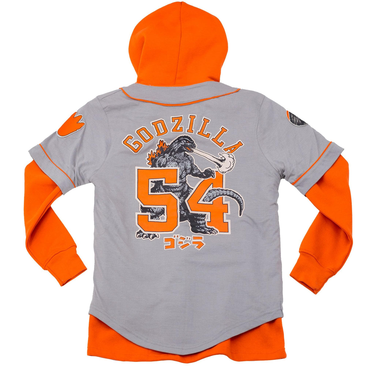 Godzilla King of Monsters Baseball Jersey Hoodie Twofer