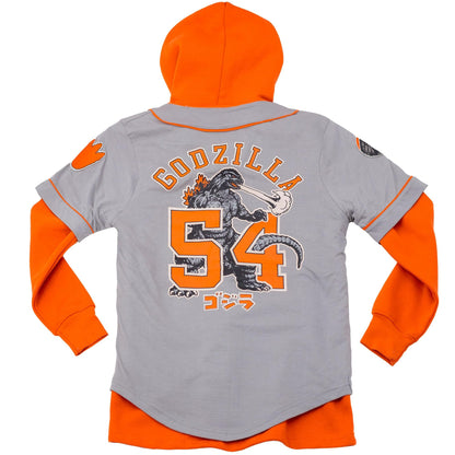Godzilla King of Monsters Baseball Jersey Hoodie Twofer