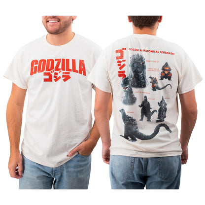 Godzilla Anatomical Diagram T-Shirt