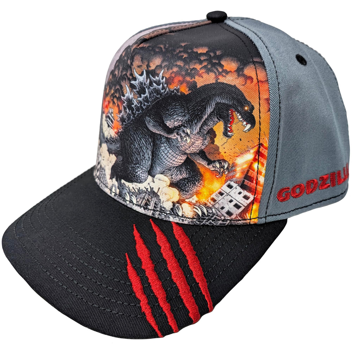 Godzilla Attack Scene & Claw Marks Snapback Hat