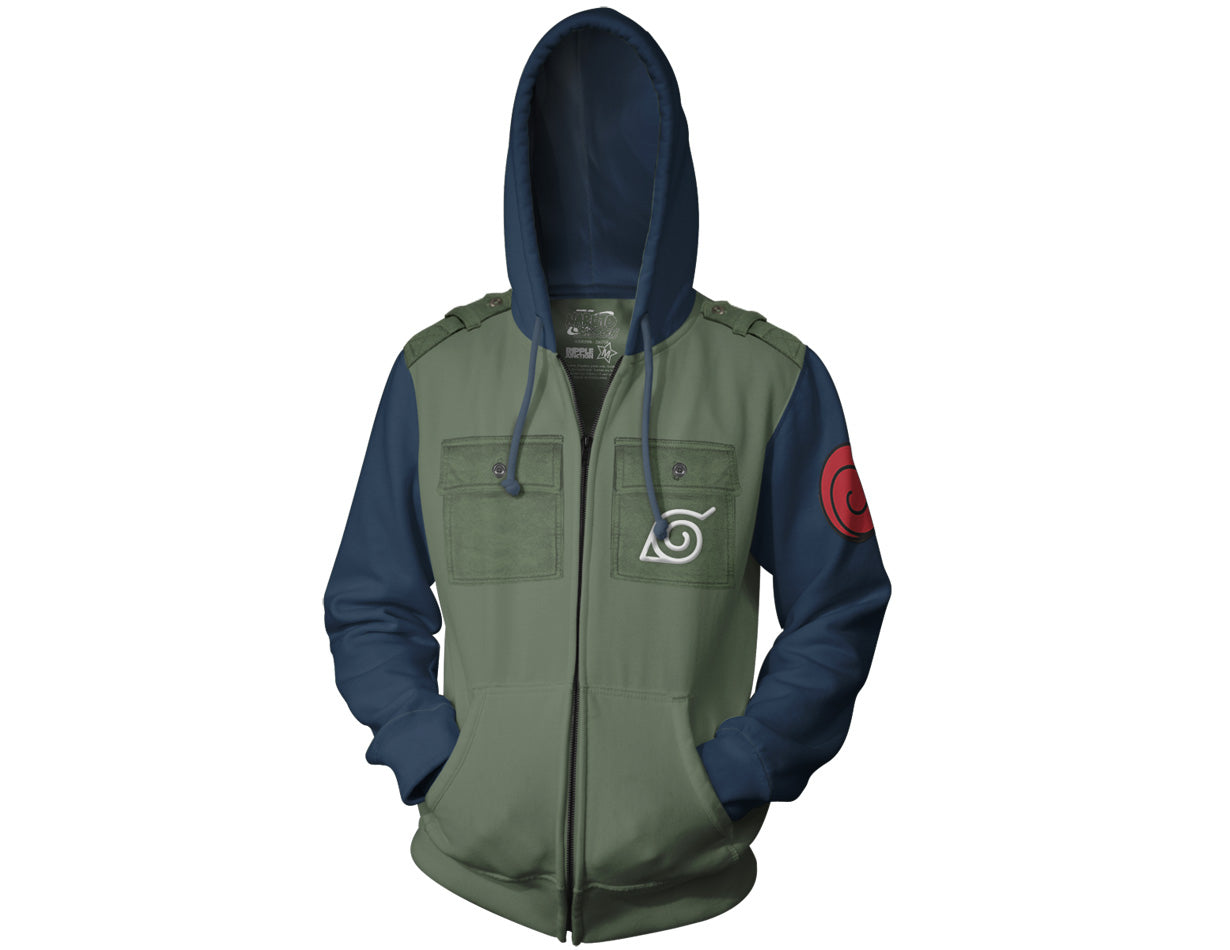 Naruto Shippuden Kakashi Cosplay Military Zip Hoodie