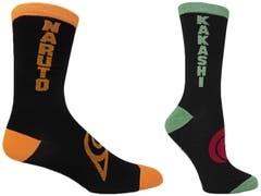 Socks Naruto Shippuden Naruto and Kakashi Symbols 2-Pack Novelty Socks Naruto Shippuden Anime