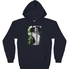 Hoodies and Sweatshirts Aaliyah Animal Print Photo With Glowing Logo Pull Over Fleece Hoodie Aaliyah Music