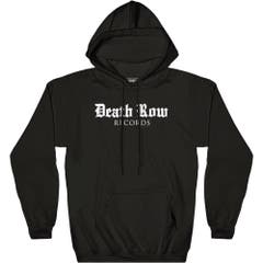 Hoodies and Sweatshirts White Gothic Logo Pull Over Fleece Hoodie Death Row Records Music