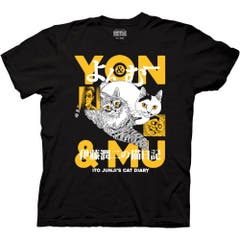 T-Shirts Junji Ito's Cat Diary: Yon & Mu Cuddling T-Shirt Junji Ito's Cat Diary: Yon & Mu Anime