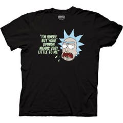 T-Shirts Black Rick and Morty Your Opinion Means Very Little to Me Adult Crew Neck T-Shirt Black SM Rick and Morty TV