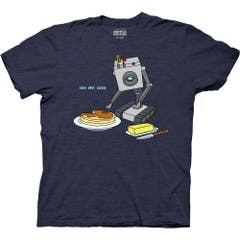 Rick and Morty Butter Bot with Pancakes Adult Crew Neck T-Shirt