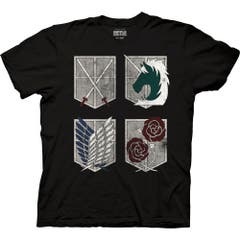 T-Shirts Four Shield Logos T-Shirt Attack on Titan Anime