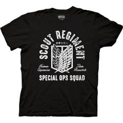 T-Shirts Black Attack On Titan Scout Regiment Special Ops Squad Adult Crew Neck T-Shirt Black SM Attack on Titan Anime