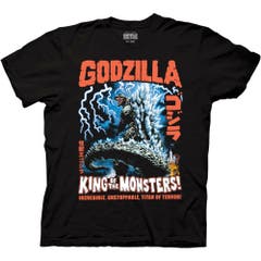 T-Shirts Godzilla Classic Vintage Lightning Godzilla Image With Kanji T-Shirt Godzilla Classic Movies